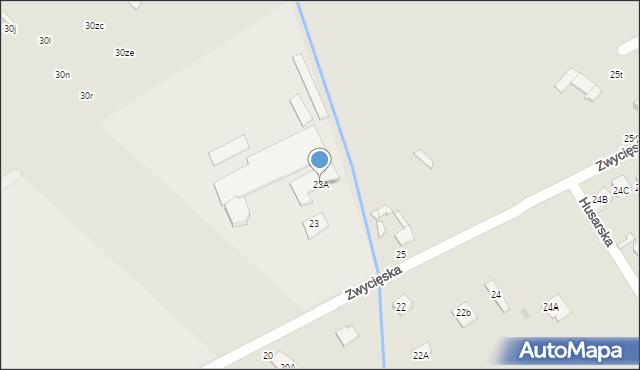 Radzymin, Zwycięska, 23A, mapa Radzymin