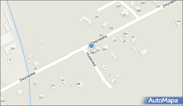 Radzymin, Zwycięska, 24B, mapa Radzymin