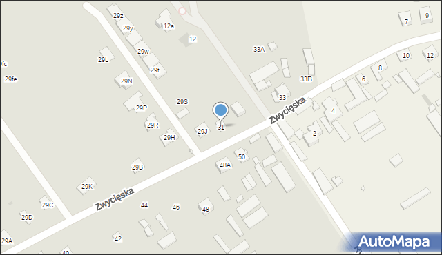 Radzymin, Zwycięska, 31, mapa Radzymin