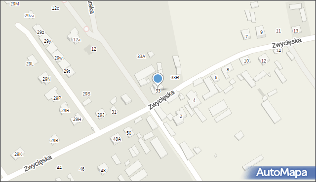 Radzymin, Zwycięska, 33, mapa Radzymin