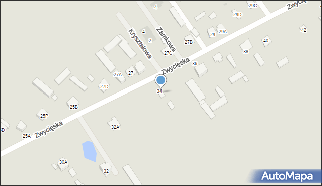 Radzymin, Zwycięska, 34A, mapa Radzymin