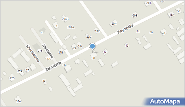 Radzymin, Zwycięska, 38a, mapa Radzymin