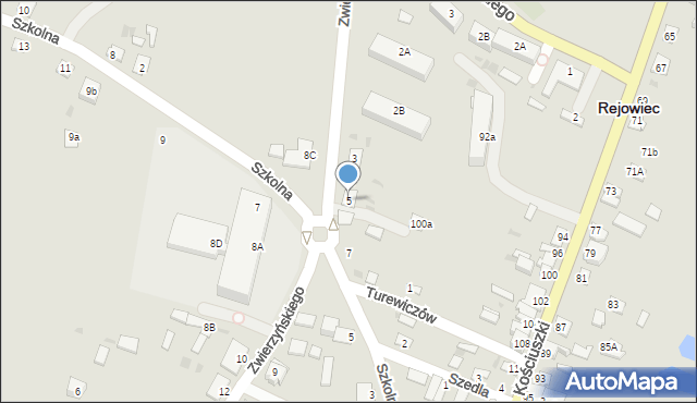 Rejowiec, Zwierzyńskiego Stanisława, 5, mapa Rejowiec