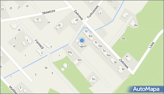 Rusiec, Żwirowa, 50f, mapa Rusiec