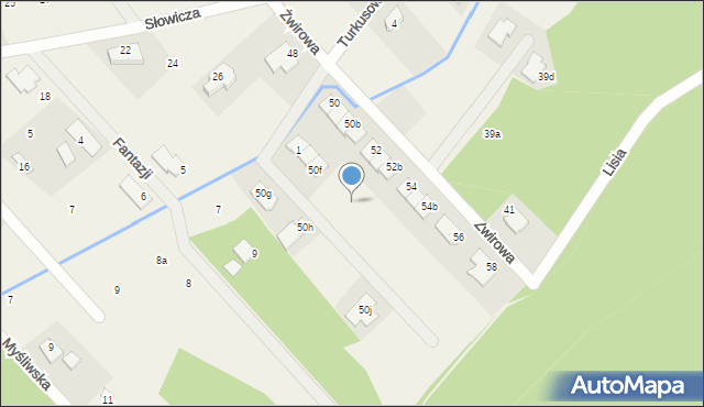 Rusiec, Żwirowa, 50l, mapa Rusiec