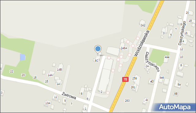 Rybnik, Żwirowa, 6D, mapa Rybnika