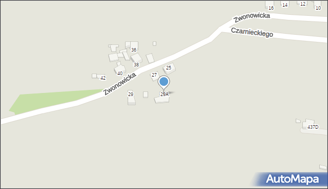 Rybnik, Zwonowicka, 29A, mapa Rybnika