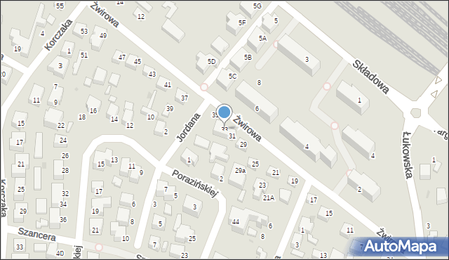 Siedlce, Żwirowa, 33, mapa Siedlce