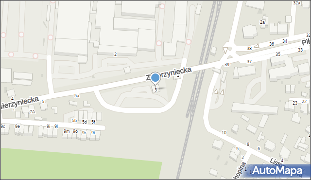 Skierniewice, Zwierzyniecka, 3, mapa Skierniewic