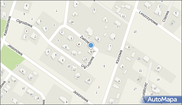 Słupno, Żwirowa, 5, mapa Słupno