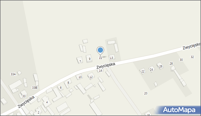 Stary Dybów, Zwycięska, 11, mapa Stary Dybów