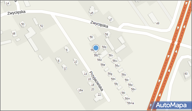 Stary Dybów, Zwycięska, 56c, mapa Stary Dybów
