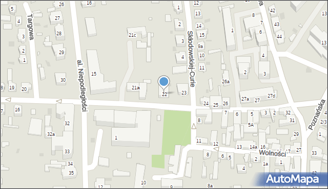 Sulechów, Zwycięstwa, 22, mapa Sulechów