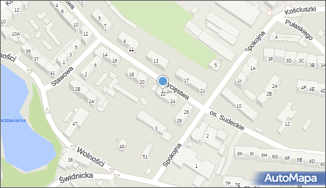 Świebodzice, Zwycięstwa, 22, mapa Świebodzice