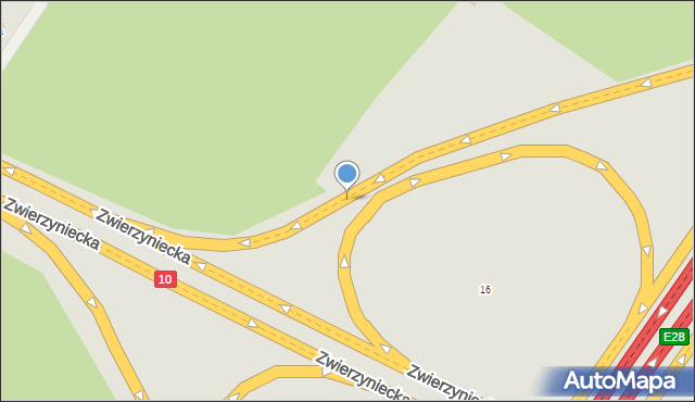 Szczecin, Zwierzyniecka, 16a, mapa Szczecina