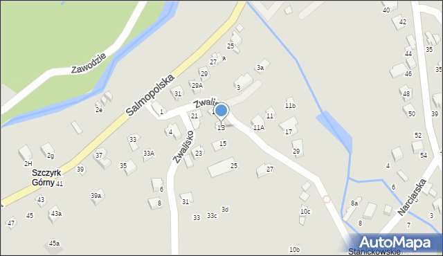 Szczyrk, Zwalisko, 13, mapa Szczyrk