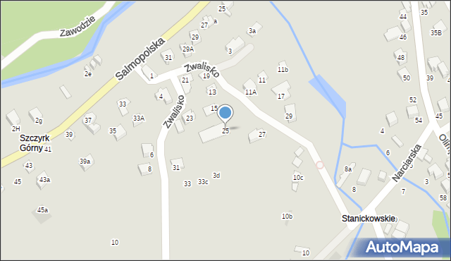 Szczyrk, Zwalisko, 25, mapa Szczyrk