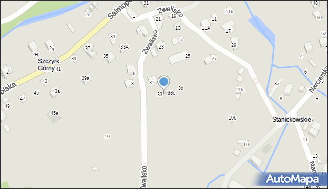 Szczyrk, Zwalisko, 33a, mapa Szczyrk