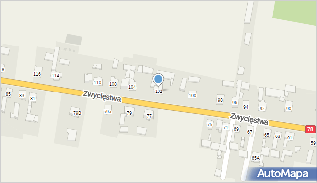 Tąpkowice, Zwycięstwa, 102, mapa Tąpkowice