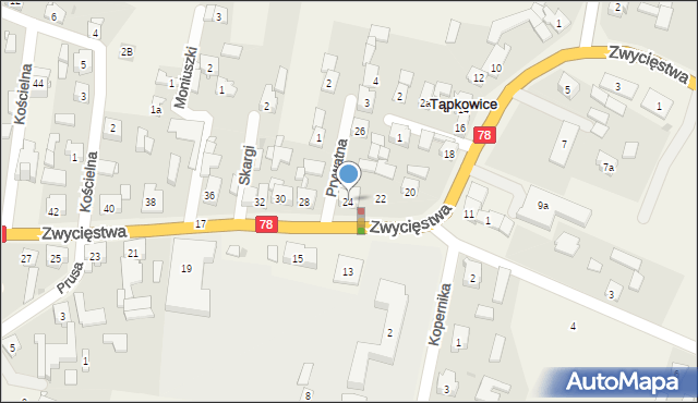 Tąpkowice, Zwycięstwa, 24, mapa Tąpkowice