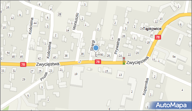 Tąpkowice, Zwycięstwa, 32, mapa Tąpkowice