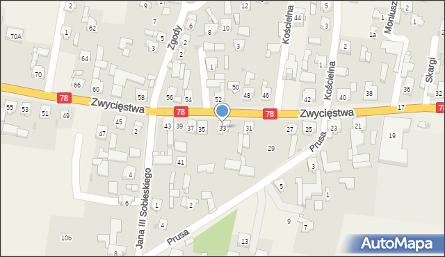 Tąpkowice, Zwycięstwa, 33, mapa Tąpkowice