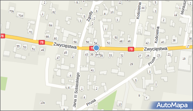 Tąpkowice, Zwycięstwa, 37, mapa Tąpkowice