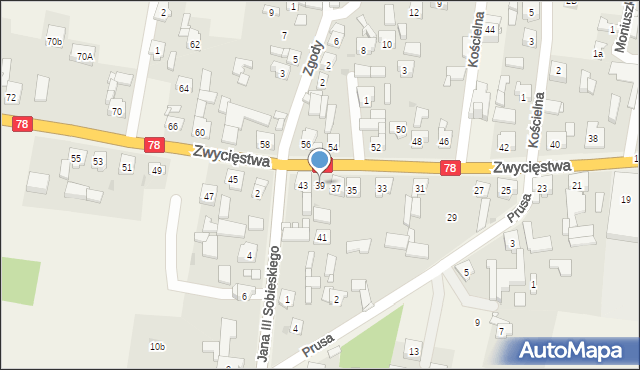 Tąpkowice, Zwycięstwa, 39, mapa Tąpkowice