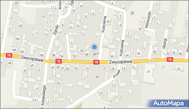 Tąpkowice, Zwycięstwa, 46, mapa Tąpkowice