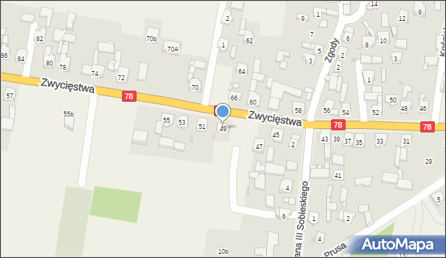 Tąpkowice, Zwycięstwa, 49, mapa Tąpkowice