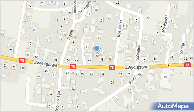 Tąpkowice, Zwycięstwa, 50, mapa Tąpkowice