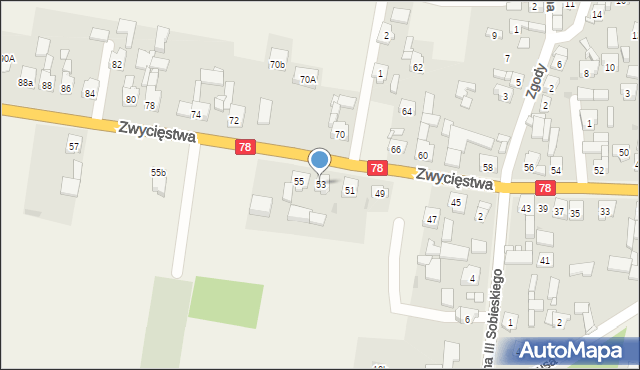 Tąpkowice, Zwycięstwa, 53, mapa Tąpkowice