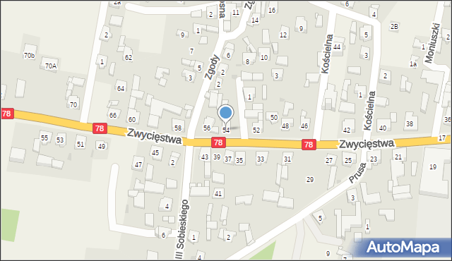 Tąpkowice, Zwycięstwa, 54, mapa Tąpkowice