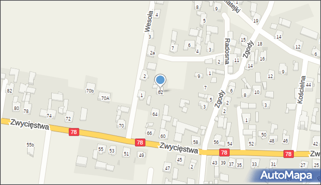 Tąpkowice, Zwycięstwa, 62, mapa Tąpkowice