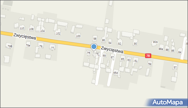 Tąpkowice, Zwycięstwa, 73, mapa Tąpkowice