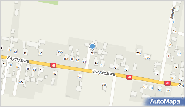 Tąpkowice, Zwycięstwa, 82, mapa Tąpkowice