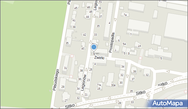 Tarnów, Żwirki Franciszka, kpt. pil., 9, mapa Tarnów