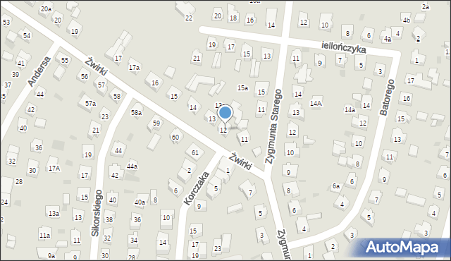Tczew, Żwirki Franciszka, kpt. pil., 12, mapa Tczew