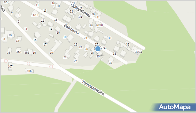 Tomaszów Mazowiecki, Żwirowa, 30, mapa Tomaszów Mazowiecki