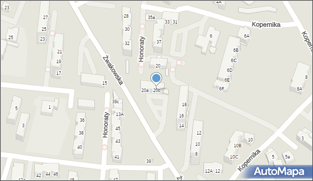 Tychy, Żwakowska, 20b, mapa Tychów