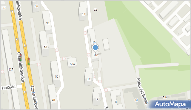 Warszawa, Zwierzyniecka, 11A, mapa Warszawy