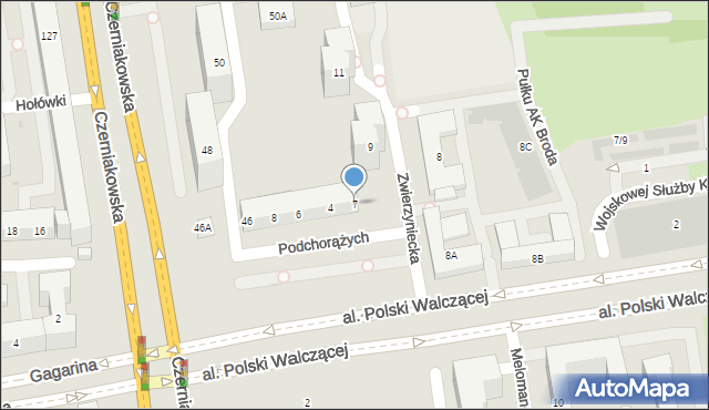 Warszawa, Zwierzyniecka, 7, mapa Warszawy