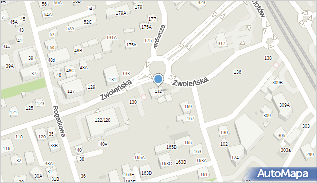 Warszawa, Zwoleńska, 132, mapa Warszawy