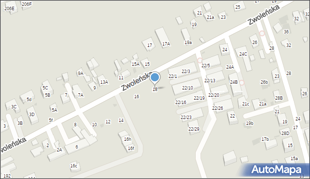 Warszawa, Zwoleńska, 18, mapa Warszawy