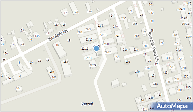 Warszawa, Zwoleńska, 22/25, mapa Warszawy