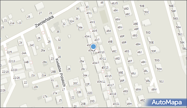 Warszawa, Zwoleńska, 40A/5, mapa Warszawy