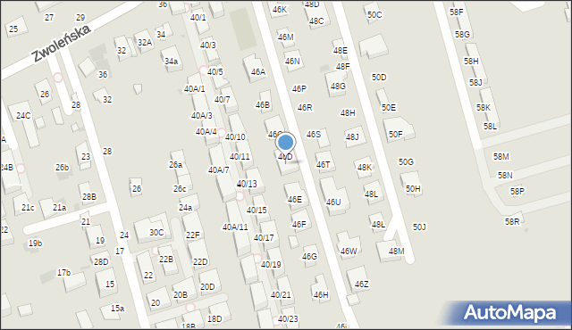 Warszawa, Zwoleńska, 46DA, mapa Warszawy