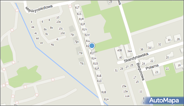 Warszawa, Zwoleńska, 81J, mapa Warszawy