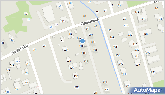 Warszawa, Zwoleńska, 86d, mapa Warszawy