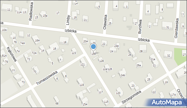 Warszawa, Żwanowiecka, 130, mapa Warszawy